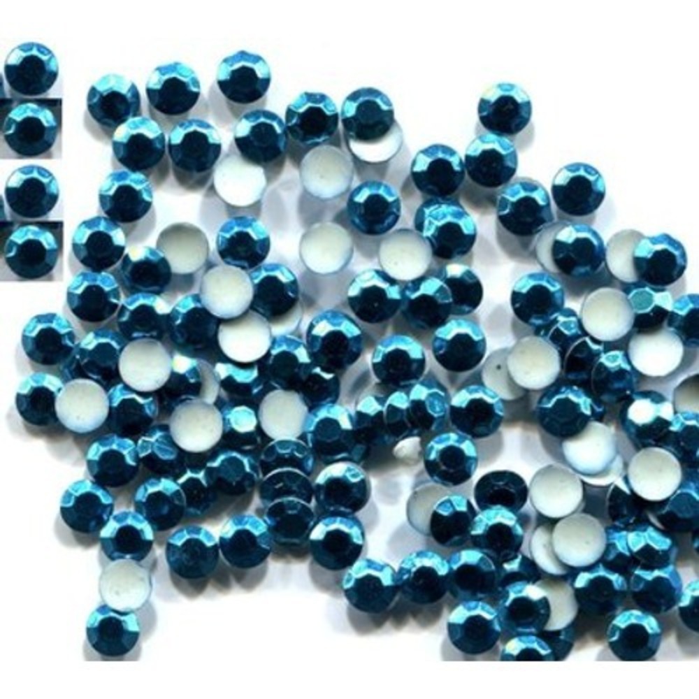 Rhinestuds Faceted Metal PEACOCK 2mm Iron on 1 gross